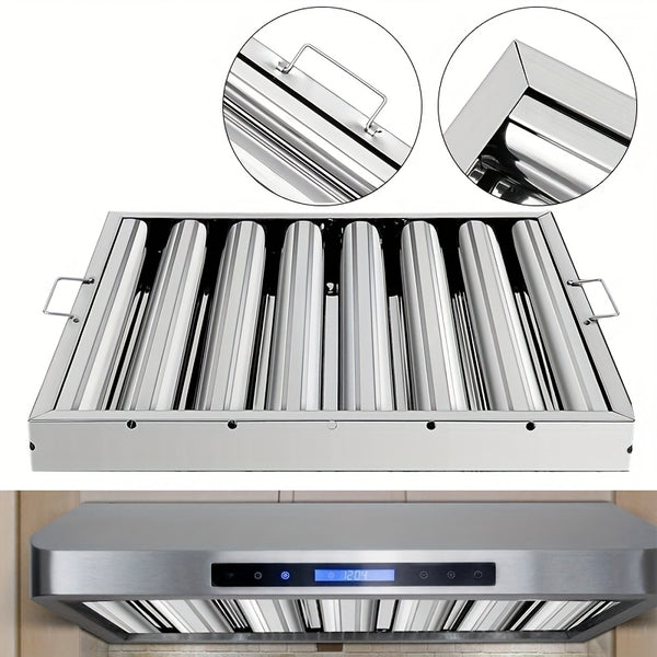 Stainless Steel Kitchen Exhaust Hood with Grease Baffle Filter - Modern, Sleek Design for Efficient Airflow and Easy Maintenance, Ideal for Home and Commercial Use, Commercial Kitchen Hood | Sleek Stainless Hood | Durable Kitchen Hood, Exhaust Fan