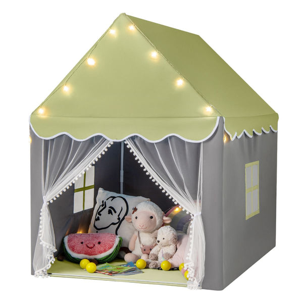 Large Kids Play House with Washable Mat and Star Lights