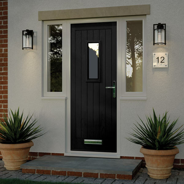 Milan 609 Composite Front Door with Installation in Black