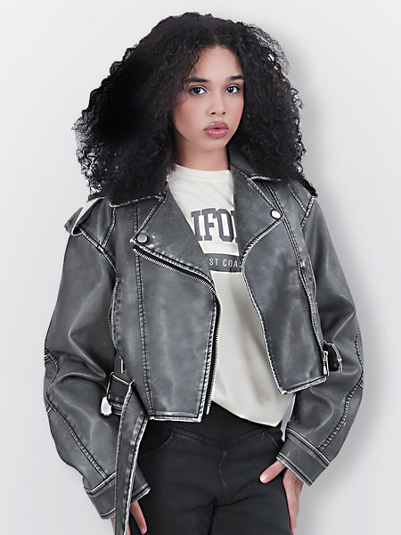 Women'S Long Sleeve PU Jacket For Autumn And Winter, Faux Leather Jacket, Mothers Day Gifts For Mom