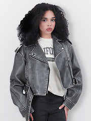 Women'S Long Sleeve PU Jacket For Autumn And Winter, Faux Leather Jacket, Mothers Day Gifts For Mom