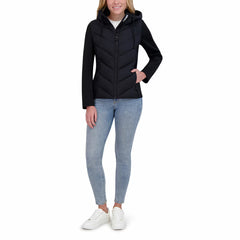 DKNY Women'S Mixed Media Jacket in Black