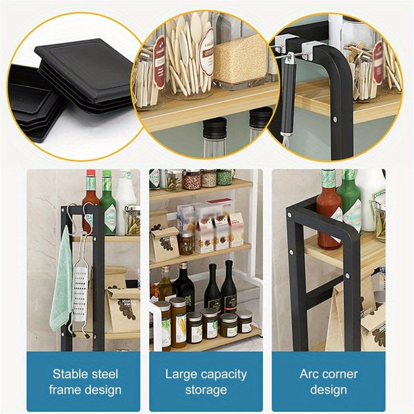 Two-Tier Dish Drying Rack for The Kitchen, Spice Organizer with Hooks And Adjustable Shelf, Freestanding Kitchen Storage Unit for Dishes, Cups, And Cutting Boards