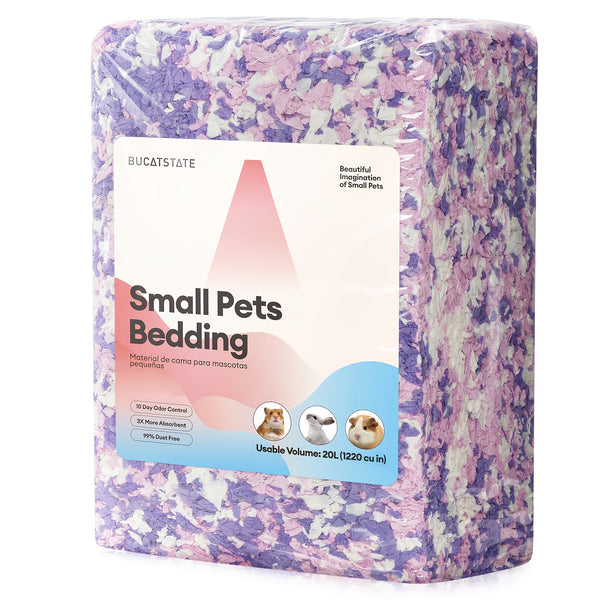 BUCATSTATE 20L/450g Hamster Bedding, 99% Dust-Free Guinea Pig Paper Bedding Odor Control Paper Bedding, Cozy Small Animal Bedding For Rabbit Rat Syrian Dwarf Hamsters Gerbils