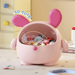 Cute Pink Poodle Dog Desktop Organizer Bin with Flip Lid