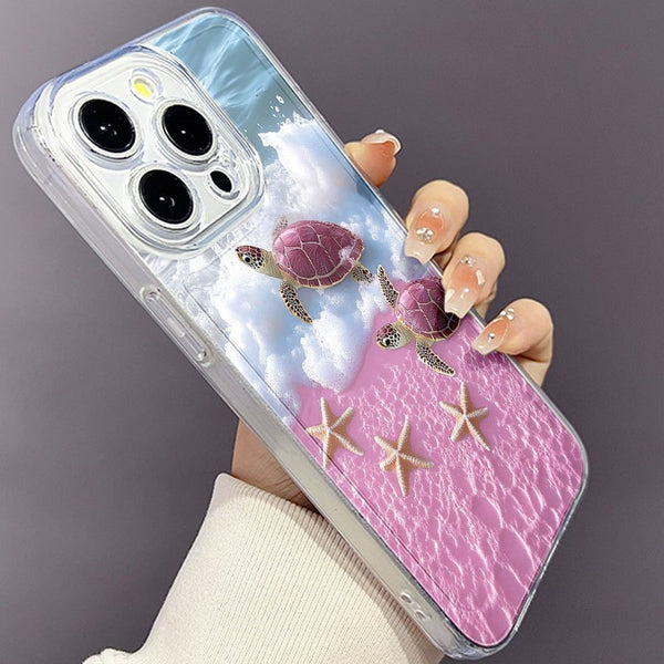 Phone Case - Space. Pink Beach Turtle Pattern Phone Case, Suitable for Iphone 17 Air/16/15/14/13/12/11/Plus/Pro/Pro Max And Galaxy S, A Series/S22/S23/S24 FE/S25/S26 ULTRA Plus, Pixel/Xiaomi/Moto.It Is The First Choice of Gift for Family