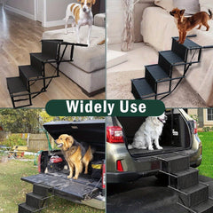 4 Step Stairs Folding Portable Dog Ramp  Boot Access Ladder for Pet Dog Cat