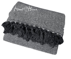 Cotton Herringbone Sofa Throw Blanket 260x260cm (perfect for KING sized bed) – Soft, Cozy & Warm Bed or Sofa Blanket, 13 Colours, Machine Washable, Hypoallergenic, Perfect Gift for Home or Travel