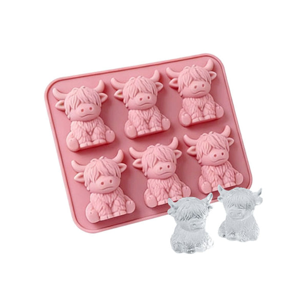 1/2pcs Mini Highland Cow Ice Cube Mold – Cute 3D Ice Cubes, Suitable for Drinks, Parties, and Gifts - Mini Highland Cow Ice Cube Mold
