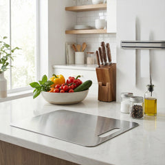 Stainless Steel Thawing Cutting Board, Double-Sided Thickened Kitchen Chopping Board for Household and Catering Use, 201 Stainless Steel, 34×23×1cm
