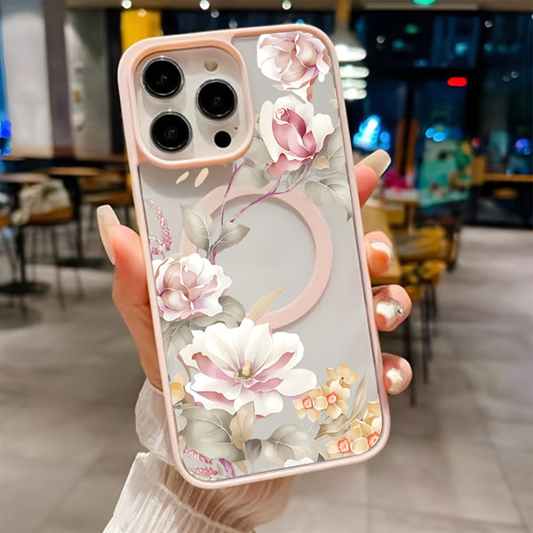 A Stunning And Vibrant Floral Design Phone Cover, for iPhone 16 Pro Max, 16 Plus, 15 Pro, 14, 13, 12, And 11, Featuring New Drop Protection And a Magnetic Closure.
