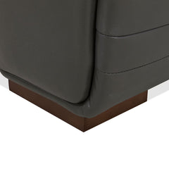 Aiden & Ivy Karson Dark Grey Leather Power Reclining Sectional Sofa