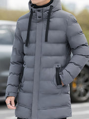 Jingmeleng Selection: Men's Simple Casual Soft and Comfortable Padded Hooded Coat, Stylish and Versatile