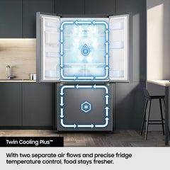 Samsung Series 8 RF50C510ES9 496L Multidoor Fridge Freezer, E Rated in Stainless Steel