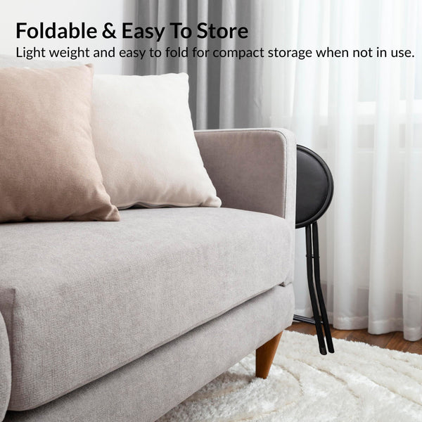 Standard Folding Stool – Durable & Compact Seating Solution Foldable Lightweight Portable - Available in Black or White