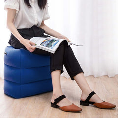 Inflatable Foot Rest Pillow for Plane 3 Layers Adjustable Heights Leg Rest Cushion Airplane Travel Essentials Multifunctional Airplane Foot Rest for Office Home Travel