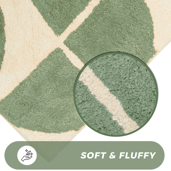 Stockholm Bath Mat with Non-Slip Backing – Super Soft, Water Absorbent, 100% Cotton Blend, Quick-Drying Bathroom Toilet Floor Rug, 50 x 8 cm
