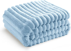 Bedsure Fleece Throw Blanket for Sofa - Fluffy Cosy Warm Blankets for Bed, Soft Cute Single Throw Gifts for Women and Girls, off White, 130X170 Cm