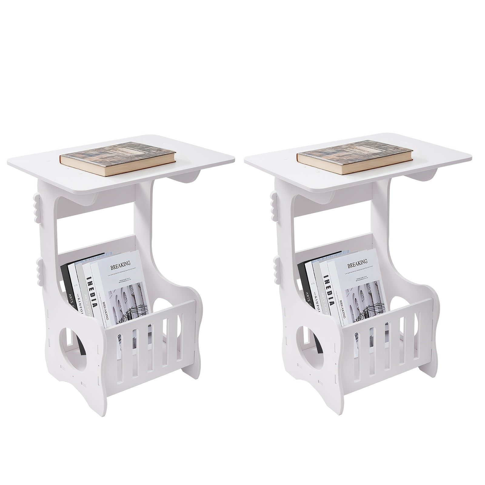 Modern Wooden Nightstand with Three Tiers, Measuring 49X46X29.5Cm, Suitable for Bedrooms, Living Rooms, And Hallways, Easy to Assemble, Can Also Serve As a Coffee Table