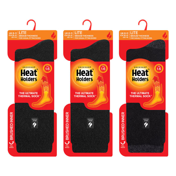 Heat Holders Men'S Lite Thermal Socks, 3 Pack