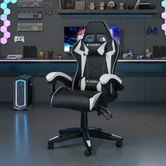 GartistGo Ergonomic Gaming Chair - Gamer Chairs with Lumbar Cushion + Headrest, Height-Adjustable Office & Computer Chair for Adults, Girls, Boys (Without footrest)