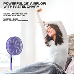 EPISENT 3-in-1 16 Inch Pedestal & Desk Fan with Remote Control – Adjustable Height 65-125cm, 3 Speed Settings, 9H Timer, Oscillating Cooling Fan for Home, Office & Bedroom