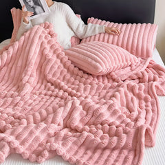 Luxurious Faux Rabbit Fur Throw Blanket - Ultra-Soft & Warm All-Season Luxury Blanket, Double-Sided Plush Fur for Couch, Bed, Travel, Office - Machine Washable, Elegant Home Decor Gift for Valentine'S Day, Housewarming, Birthday
