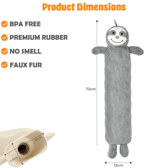 2L Happy Sloth Hot Water Bottle - Natural Rubber for Longer Heat – Hot Water Bag for Pain Relief on Aches or Injuries, Hand Feet Warmer, Neck and Shoulder Pain Relief