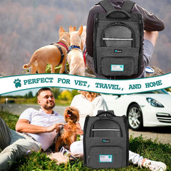 Petami Dog Backpack Carrier for Small Large Cat, Pet, Puppies, Ventilated Pet Hiking Backpack Travel Bag, Airline Approved Cat Backpack Carrier, Safety Back Support, Camping Biking Dog Bag, Charcoal