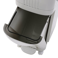 30L Large Dual Compartment Kitchen Bin, 2-Layer Dry and Wet Waste Separation Trash Can with Lid, Slim Space-Saving Design for Home, Office, Outdoor Use, Recycling Solution