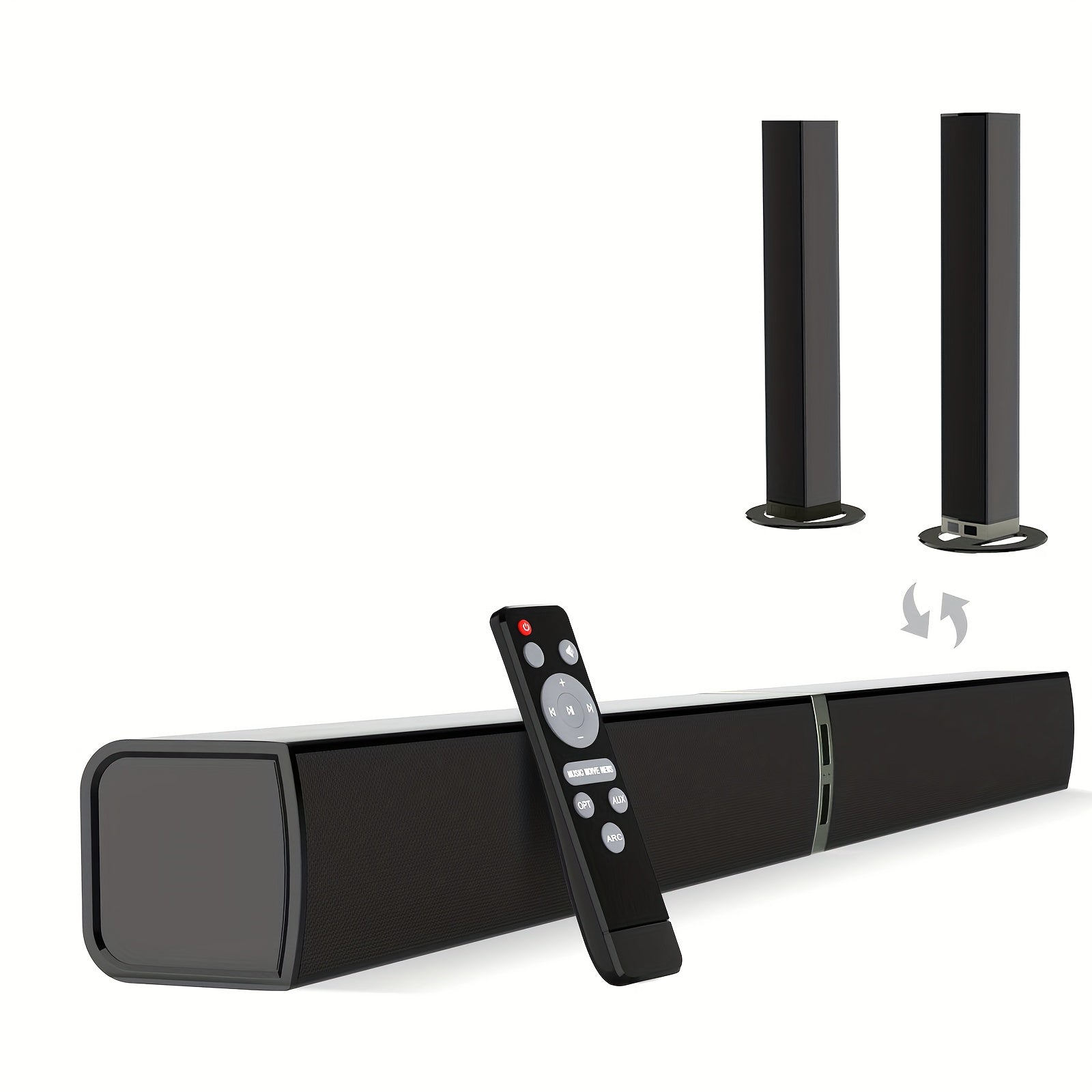 SoundBar with Subwoofer, Sound Bar for Smart TV, Wireless 5.0 Soundbars, Deep Bass, TV Audio System with ARC/Opt/AUX for Enhanced Home Theater Sound Speaker with Infrared Remote Control
