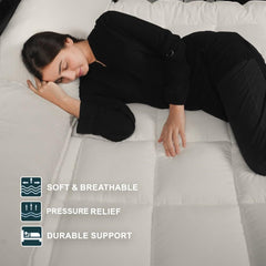 4As Microfibre Mattress Topper 4 Inch/10cm 1100 GSM Heavy Fill Super Soft and Fluffy Hand Filled Single Double King Super King Box Stitched