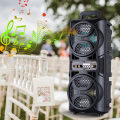 3000W Dual 16.51cm Portable Wireless PA Wireless Speaker -Wireless Speaker With Subwoofer, Wireless Speakers Loud Sound Powerful, Speaker Sound System, Karaoke Speaker System With Microphone, Remote Control, MP3/USB/SD, LED Battery Indicator Lights
