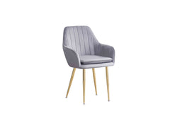 MOF Velvet Dining Chairs Kitchen Chairs Living Room Chairs with Sturdy Metal Legs Reception Chairs with Backrest and Padded Seat