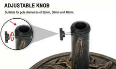 Garden Parasol Base Cast Iron Round Umbrella Stand Patio Outdoor Heavy 9.5kg New