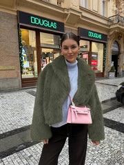 Faux Winter Warm Fashion Plush Top Short Coat for Women
