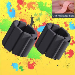 A Pair Sports Weight-Bearing Bracelets Adjustable Wearable Wrist & Ankle Silicone Weights Bracelets for Running Training Fitness