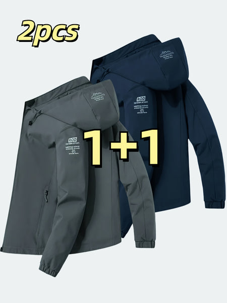 Windproof Detachable Hooded Jacket Korean Style Loose Fashion Handsome Casual Men's Top