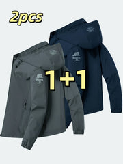 Windproof Detachable Hooded Jacket Korean Style Loose Fashion Handsome Casual Men's Top