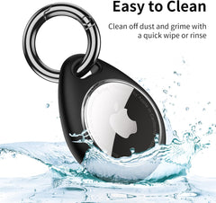 Unbreakcable 360° Protective Case for Airtag, [4-Pack] Airtags Keyring Holder, Scratch-Resistant, Lock Design, Keychain for Airtag, TPU Full Cover Case for Key, Bag, Luggage, Pet Collar (Black & Blue)