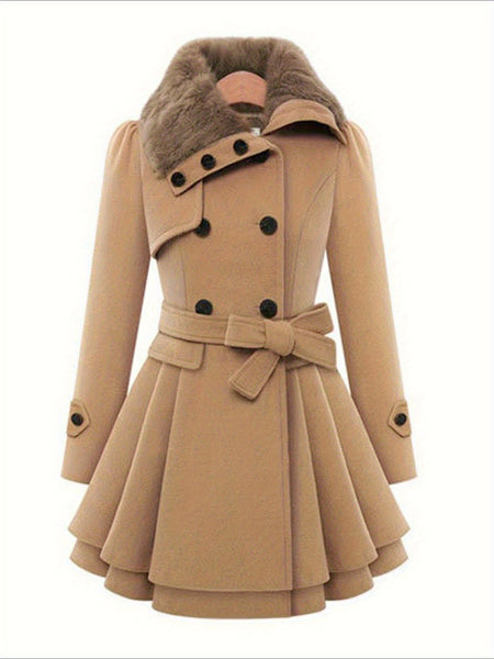 Women'S Elegant Winter Coat - Classic Mid-Length Open Front Long Sleeve Coat with Pockets, Solid Black Plain Design, Structured Collar & Smooth Fabric - Versatile for Everyday & Formal Outfits, Durable Cold Weather Outerwear, Coats for Women Winter, Winte