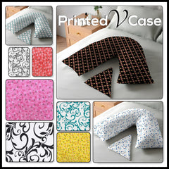 Printed V Pillow Cases Covers Easy Care Head Back Neck Maternity Support74x34cm