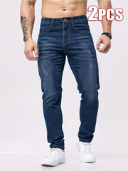 Men'S Skinny Jeans 2pcs Set