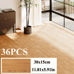36-Pack High-Quality Self Adhesive Floor Tiles, 15x30cm Peel and Stick SPC Vinyl Planks for Kitchen, Bathroom, Bedroom & Living Room, Realistic Stone/ Wood Look Efffect Waterproof PVC Flooring, Easy DIY Installation