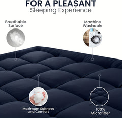 Super Soft 4Inch/ 10 Cm Deep Fill Mattress Topper Luxury Quilted Bed Pad With Elastic Corners Breathable, Durable, Machine Washable, Ideal For Single, Double, King Super King UK Bed Size