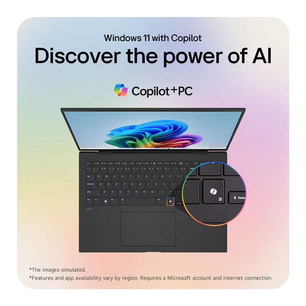 LG Gram Copilot+Pc, Intel Core Ultra 7, 16GB RAM, 1TB SSD, 16 Inch Laptop, 16Z90TL-G.AU78A1