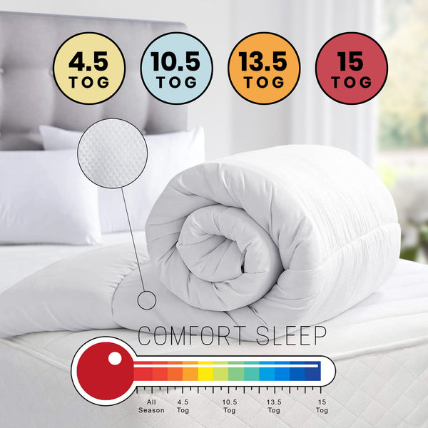 All Seasons Duvet – UK Made Corvin Material, Lightweight & Breathable Comforter, Ultra-Soft, 2.5, 4.5, 7.5, 10.5, 13.5, 15, 15 Tog, All Sizes Available
