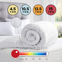 All Seasons Duvet – UK Made Corvin Material, Lightweight & Breathable Comforter, Ultra-Soft, 2.5, 4.5, 7.5, 10.5, 13.5, 15, 15 Tog, All Sizes Available
