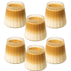 Set of 6 Striped Glass Cups, 350ml Drinking Glasses for Hot & Cold Beverages, Durable Transparent Tumblers with Elegant Texture for Water, Juice, Coffee, Tea, Wine, Desserts, Dishwasher Safe Glassware