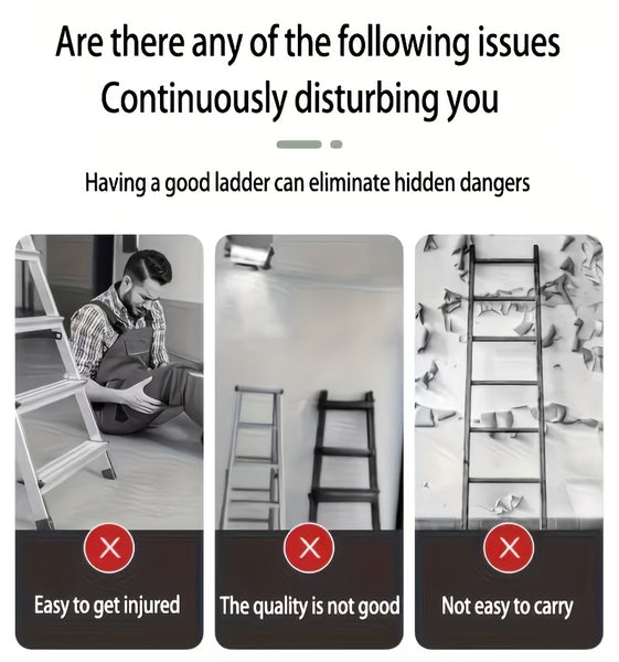 2/3/4/5-Step Ladder, Lightweight Folding Step Stool With Extra-Wide Anti-Slip Steps, 149.69 KG Capacity, Compact Space-Saving Design For Home, Kitchen.